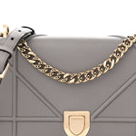 Grained Calfskin Medium Diorama Flap Bag Gris