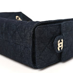 Denim Quilted Mini Chanel 25 Handbag Dark Blue