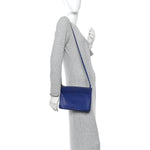 Lambskin Large Trio Crossbody Bag Indigo