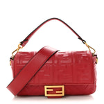 Nappa FF 1974 Embossed Baguette Fragola