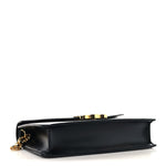 Shiny Calfskin Triomphe Margo Wallet on Chain Black