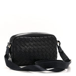Calfskin Intrecciato Small Camera Bag Navy