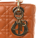 Lambskin Cannage Small Lucky Badges My Lady Dior Orange
