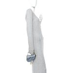 Goatskin Micro Saddle Bag Cloud Blue