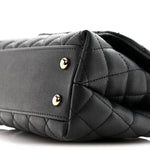 Caviar Quilted Mini Coco Handle Flap Black