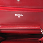 Lambskin Camellia Embossed Wallet on Chain WOC Red