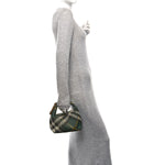 Canvas Knitted Check Mini Peg Duffle Bag Ivy