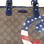 GG Plus Monogram Medium Boston USA Flag Unicef Duffle Blue