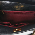 Glazed Calfskin Quilted Perfect Edge Tote Black