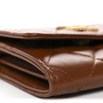 Lambskin Quilted Studded CC Clutch With Chain Brown