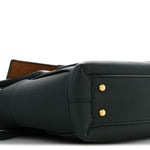 Grained Calfskin Maxi Intrecciato Small Arco Pine Green