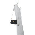 Calfskin Matelasse Small GG Marmont Camera Bag Black