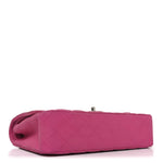 Iridescent Caviar Quilted Medium Double Flap Pink