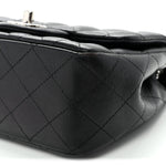 Lambskin Quilted Mini Square Flap Black
