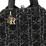 Calfskin Tweed Cannage Medium Toujours Black White