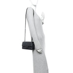 Pearly Lambskin Quilted Mini Rectangular Flap So Black