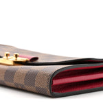 Damier Ebene Croisette Chain Wallet Scarlet
