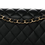 Caviar Quilted Jumbo Double Flap Black