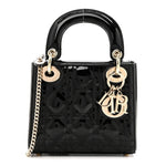 Patent Cannage Mini Lady Dior Black