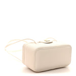 Shiny Caviar Preppy Coco Long Vanity With Strap White