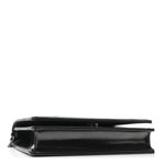 Metallic Patent Micro-Cannage Diorama Wallet on Chain Pouch Onyx Black