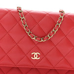 Caviar Quilted Wallet on Chain WOC Red