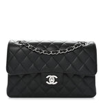 Caviar Quilted Small Double Flap Black
