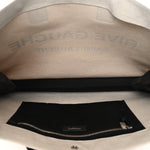 Linen Calfskin Rive Gauche Tote White Black