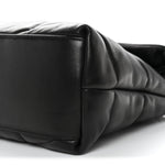 Lambskin Quilted Medium Loulou Puffer Monogram Chain Satchel Black