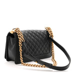 Caviar Quilted Medium Boy Flap Black