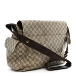 GG Plus Monogram Messenger Diaper Bag Dark Brown