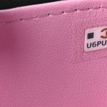 Lambskin Quilted Top Handle Mini Vanity Case With Chain Black Pink