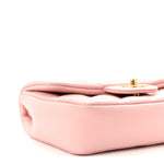 Lambskin Quilted Mini Heart Charms Flap Light Pink