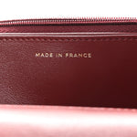 Lambskin Quilted Top Handle Clutch With Chain Burgundy