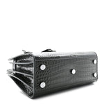 Calfskin Crocodile Embossed Nano Sac De Jour Dark Green