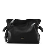 Nappa Calfskin Medium Flamenco Knot Clutch Black