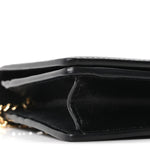 Textured Calfskin Script Logo Wallet On Chain Black