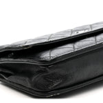 Crumpled Calfskin Quilted Wallet On Chain WOC So Black