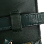 Spazzolato Calfskin Classic Box Medium Flap Bag Dark Green
