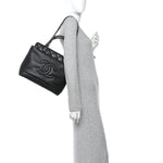 Soft Caviar CC Medium Top Handle Tote Black