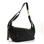 Shiny Grained Calfskin Macrocannage Medium D-Journey Bag Black