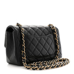 Lambskin Quilted Mini Rectangular Flap Black