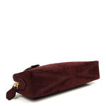 Suede Goatskin Le Teckel Clutch Rouge Grenat