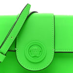 Calfskin Rubber Medusa Shoulder Bag Lime
