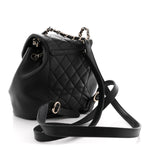 Lambskin Quilted Small Duma Drawstring Backpack Black