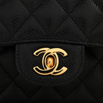 Caviar Quilted Medium Double Flap Black