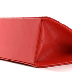 Caviar Stitched Flap Shoulder Bag Red