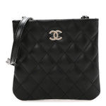 Lambskin Quilted Uniform Crossbody Bag Black