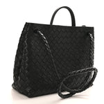 Nappa Intrecciato Medium Andiamo Shoulder Bag Black
