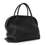 Matte Grained Calfskin Agnes Bag Black